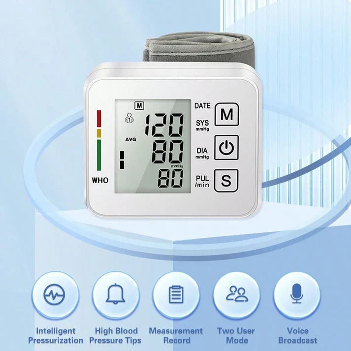 🎉Save Big – 50% OFF🎉Digital Wrist Blood Pressure Monitor Adjustable Cuff